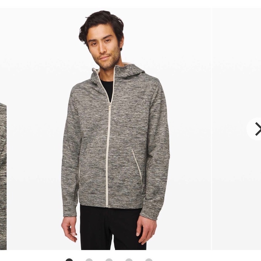 Lululemon City Sweat Full Zip Hoodie Fleece Heathered Muslin XXL LM3BWES